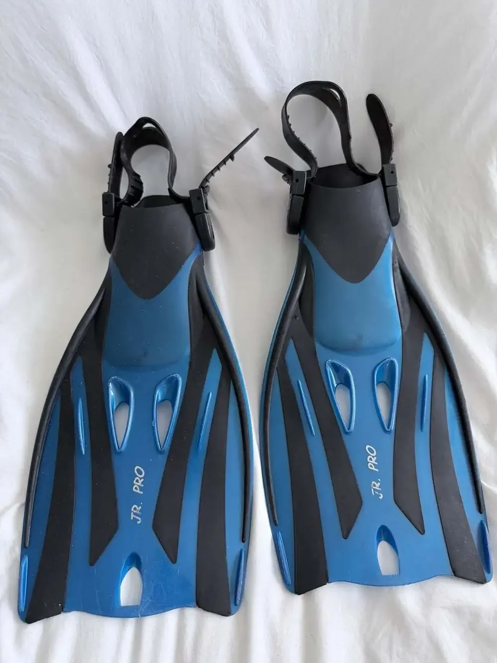 U.S. Divers Jr Pro Blue and Black Snorkeling Swim Fins with Mesh Bag